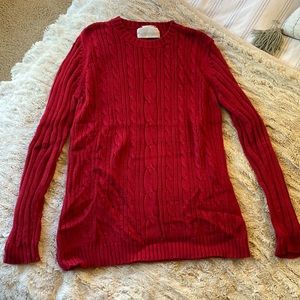 Motherhood Maternity Red Cable Knit Sweater Medium